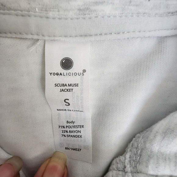 Yogalicious Scuba Muse Active Zip Up Sweatshirt Jacket Gray Women's SZ S - NWT - Picture 6 of 7